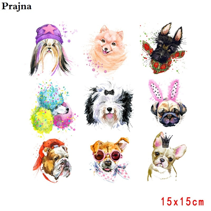 Prajna Iron On Cute Animal Patches For Kids Clothing DIY T-shirt Applique Heat Transfer Vinyl Unicorn Owls Patch Thermal Sticker