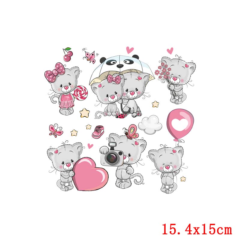 Prajna Iron On Cute Animal Patches For Kids Clothing DIY T-shirt Applique Heat Transfer Vinyl Unicorn Owls Patch Thermal Sticker