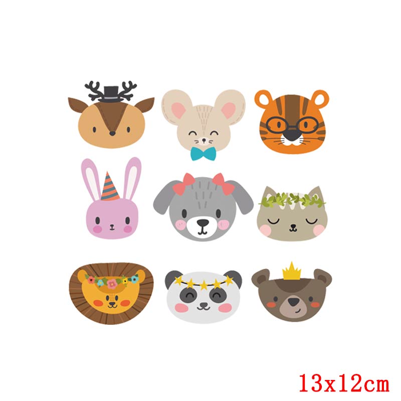 Prajna Iron On Cute Animal Patches For Kids Clothing DIY T-shirt Applique Heat Transfer Vinyl Unicorn Owls Patch Thermal Sticker