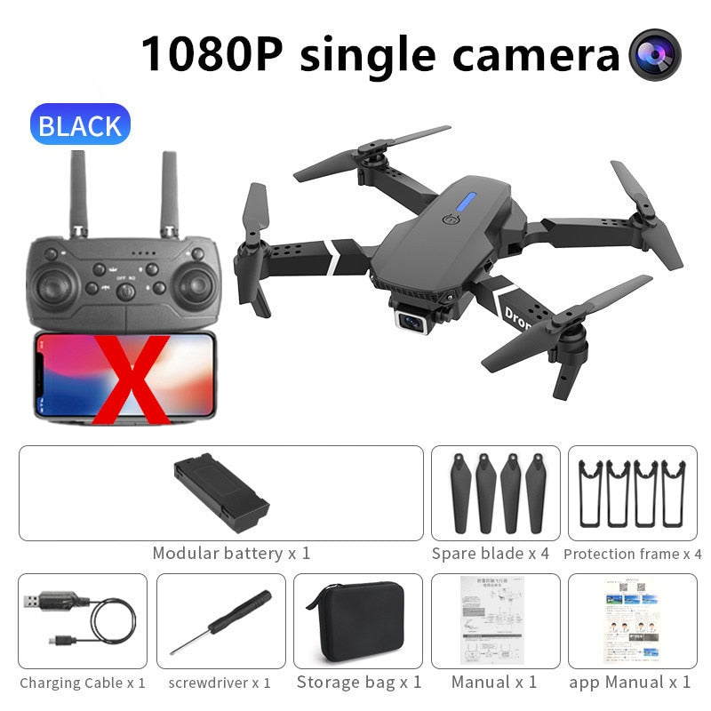 The new E88 professional drone WIFI FPV wide-angle HD 4K 1080P camera height hold foldable quadcopter children's gifts toys