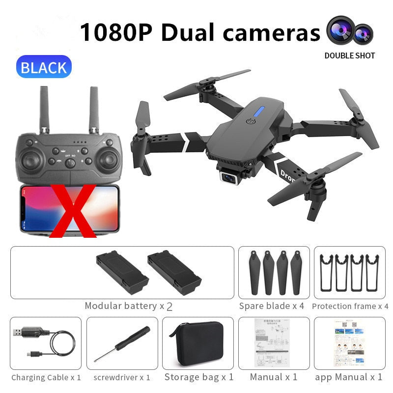 The new E88 professional drone WIFI FPV wide-angle HD 4K 1080P camera height hold foldable quadcopter children's gifts toys