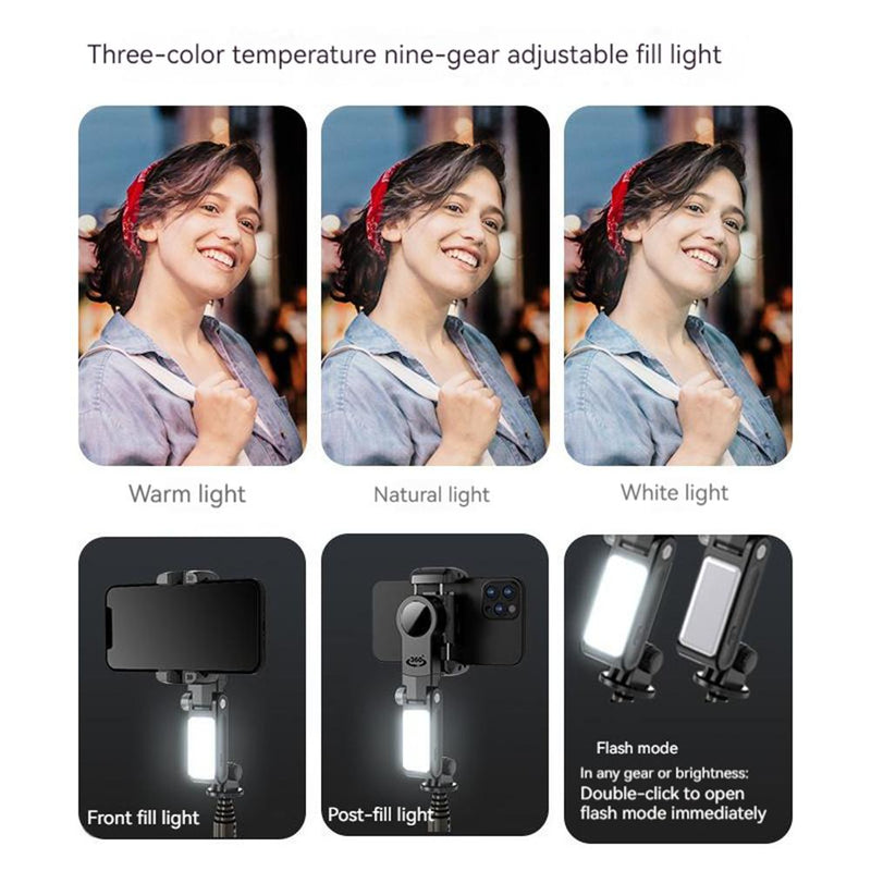 Q18 Desktop Cellphone Action Camera Holder Gimbal Handheld Stabilizer Selfie Stick Tripod Light for iPhone Xiaomi Smartphone New