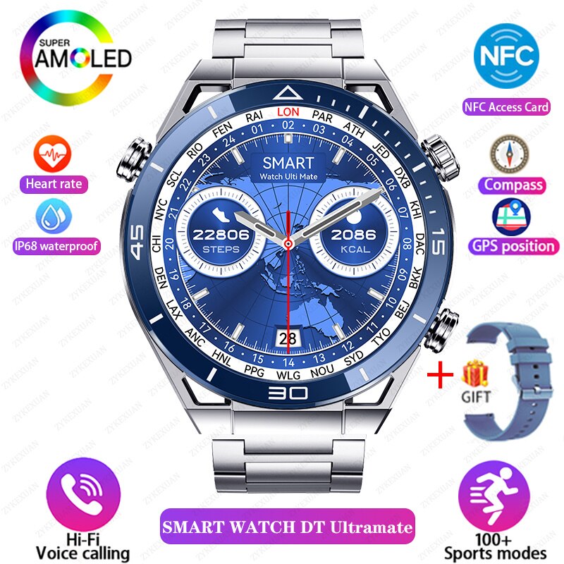 For HUAWEI Ultimate Smart Watch Men Bluetooth Call Compass NFC 100+ Sports GPS Tracker Motion Smartwatch Waterproof Watches 2023