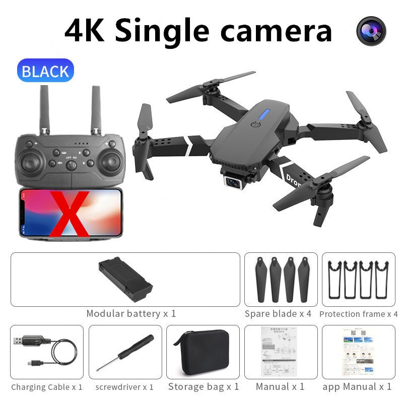 The new E88 professional drone WIFI FPV wide-angle HD 4K 1080P camera height hold foldable quadcopter children's gifts toys