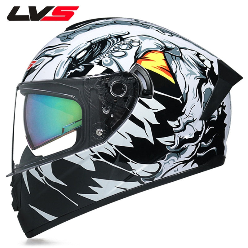 LVS 701 Motorcycle double mirror head helmet Dot certification capacete de moto Lining removable and washable casco moto