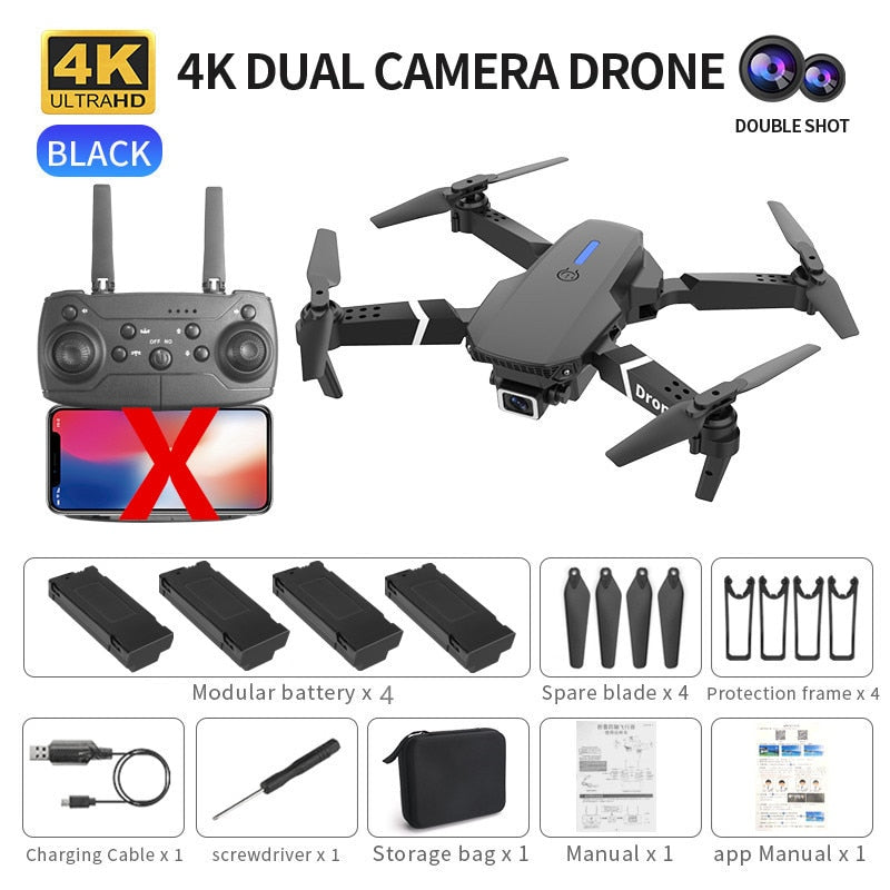 The new E88 professional drone WIFI FPV wide-angle HD 4K 1080P camera height hold foldable quadcopter children's gifts toys