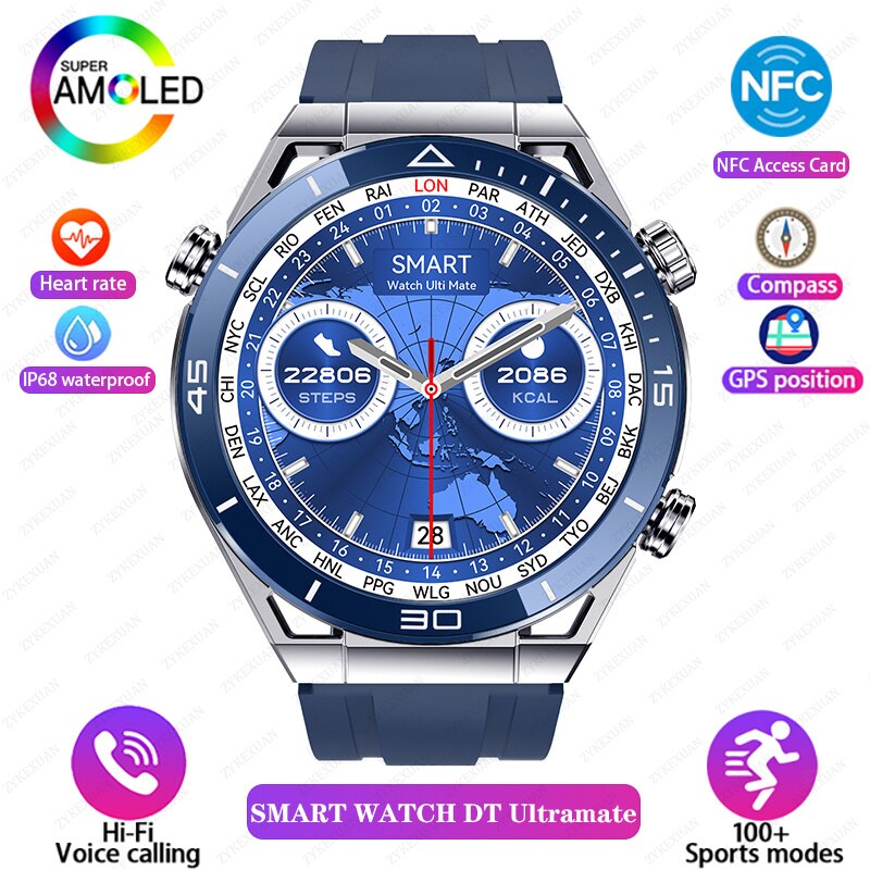 For HUAWEI Ultimate Smart Watch Men Bluetooth Call Compass NFC 100+ Sports GPS Tracker Motion Smartwatch Waterproof Watches 2023