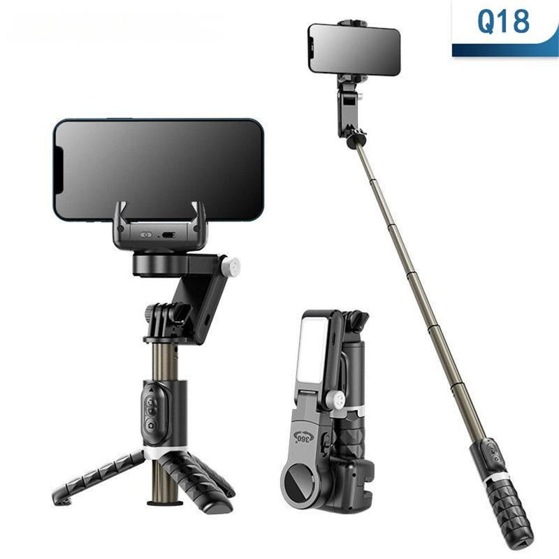 Q18 Desktop Cellphone Action Camera Holder Gimbal Handheld Stabilizer Selfie Stick Tripod Light for iPhone Xiaomi Smartphone New