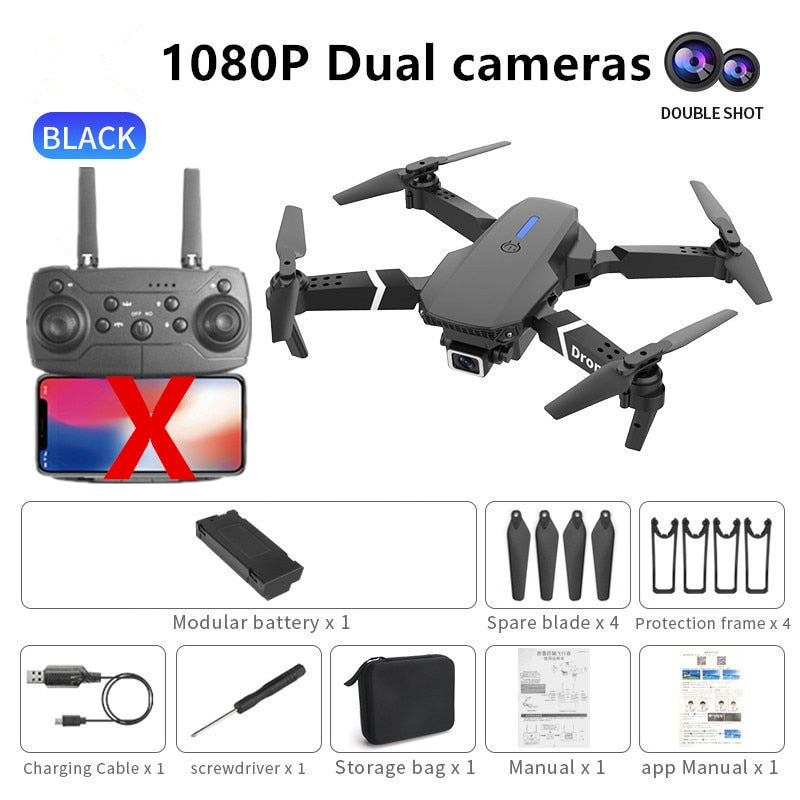 The new E88 professional drone WIFI FPV wide-angle HD 4K 1080P camera height hold foldable quadcopter children's gifts toys