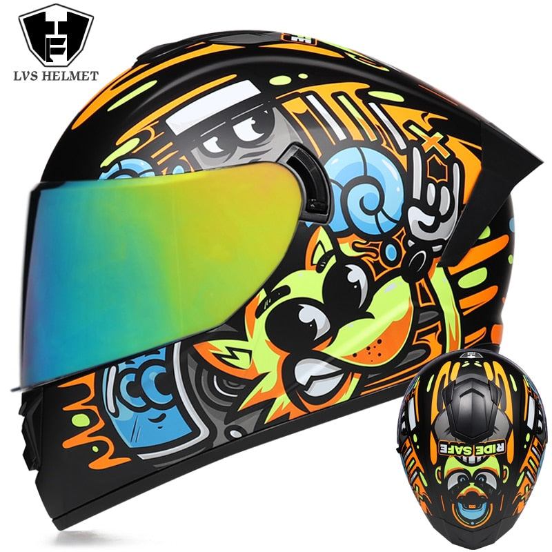 Winter Warm Double Visor Motorcycle Helmet Full Face Racing Helmets Motorbike Sports Helmet Casco Moto