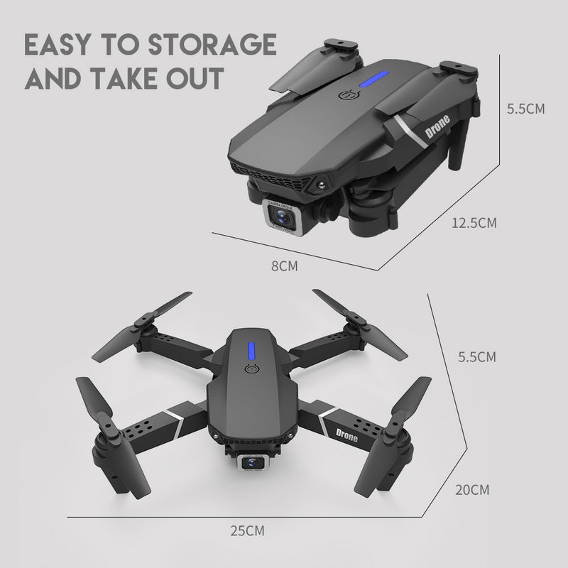 The new E88 professional drone WIFI FPV wide-angle HD 4K 1080P camera height hold foldable quadcopter children's gifts toys