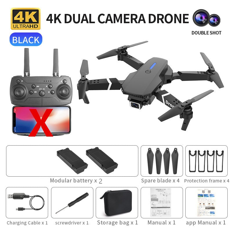 The new E88 professional drone WIFI FPV wide-angle HD 4K 1080P camera height hold foldable quadcopter children's gifts toys