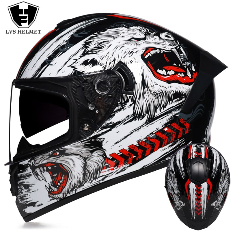 Winter Warm Double Visor Motorcycle Helmet Full Face Racing Helmets Motorbike Sports Helmet Casco Moto