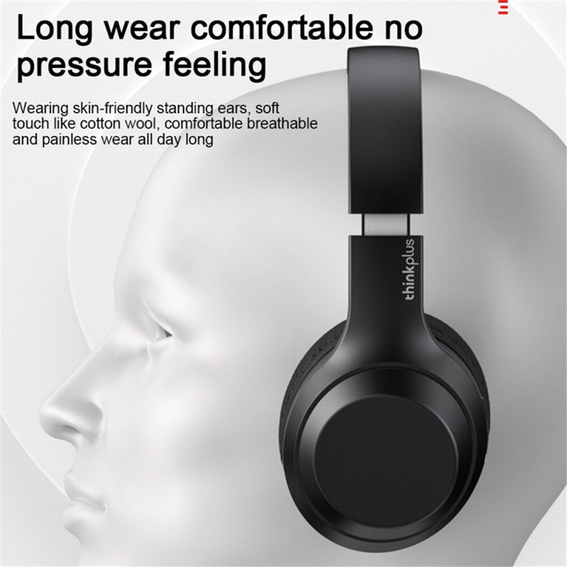 Lenovo Wireless Headphones 300mAh TH10 Over-ear Headphones Clear Call Noise Cancellation Bluetooth-Compatible 5.0 Gaming Headset