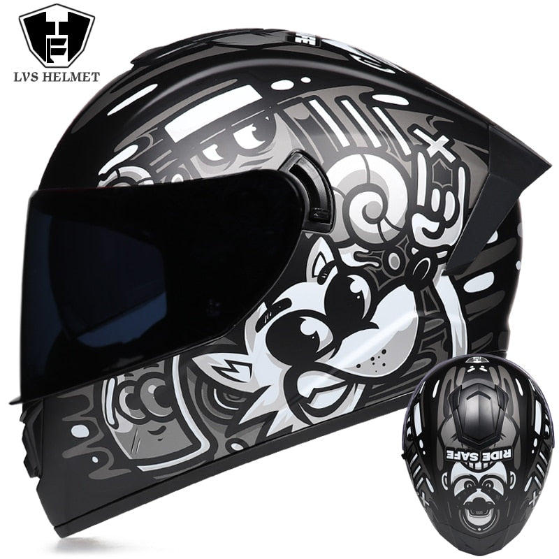 Winter Warm Double Visor Motorcycle Helmet Full Face Racing Helmets Motorbike Sports Helmet Casco Moto