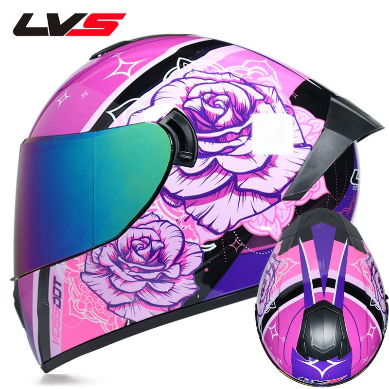 LVS 701 Motorcycle double mirror head helmet Dot certification capacete de moto Lining removable and washable casco moto