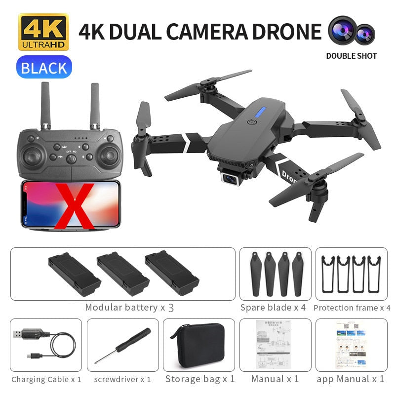 The new E88 professional drone WIFI FPV wide-angle HD 4K 1080P camera height hold foldable quadcopter children's gifts toys