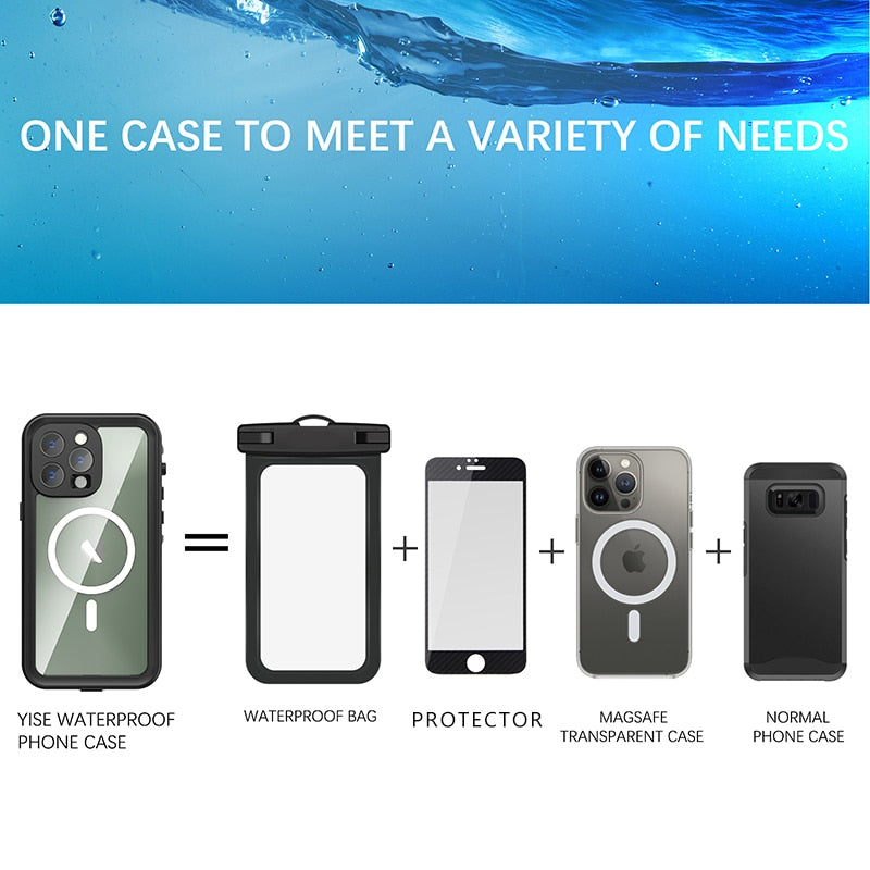 IP68 Waterproof Case For iPhone 14 13 Pro Max 14 Plus Clear Full Protection Water Proof Cover For iPhone 14 Pro Max Phone Case
