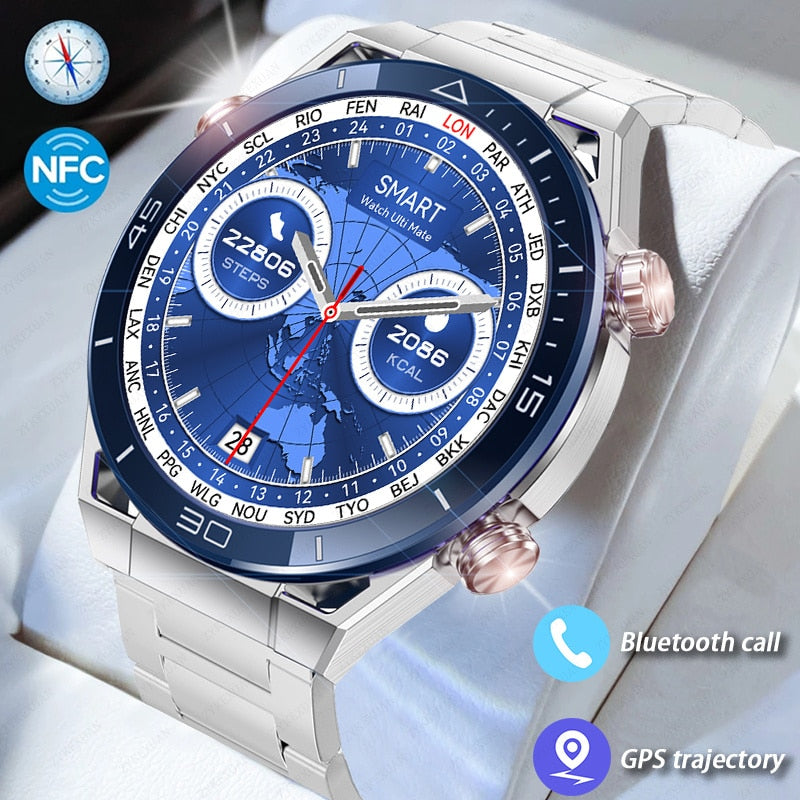 For HUAWEI Ultimate Smart Watch Men Bluetooth Call Compass NFC 100+ Sports GPS Tracker Motion Smartwatch Waterproof Watches 2023