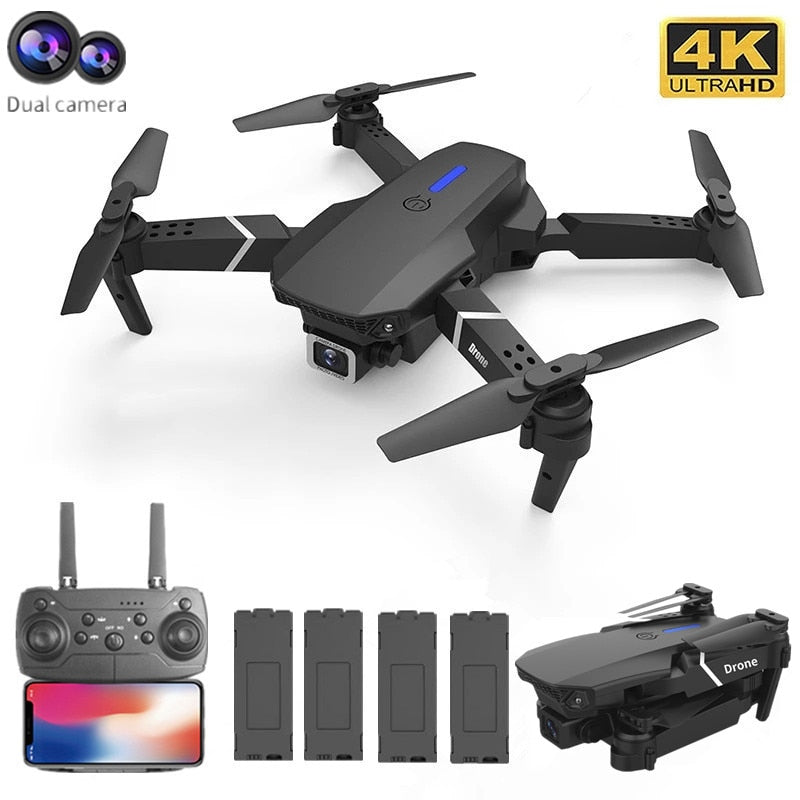 The new E88 professional drone WIFI FPV wide-angle HD 4K 1080P camera height hold foldable quadcopter children's gifts toys